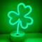 Green Clover Neon Sign Light – USB & Battery Powered Summer Tabletop Lamp for Bedroom, Bar, or Outdoor Vibes